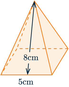 surface area of square based pyramid example