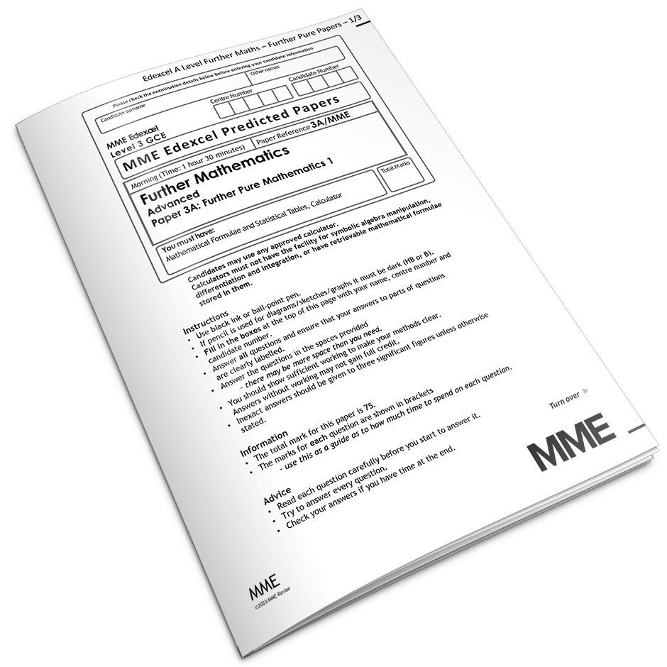 Edexcel A Level Further Maths Predicted Papers 2024 MME