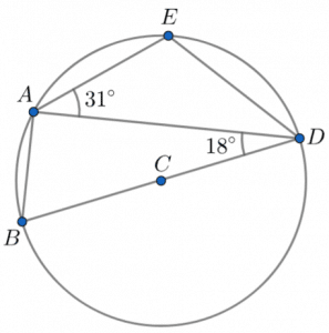 angle in semicircle question circles