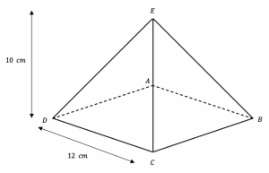 surface area of 3d shapes example 5 square based pyramid