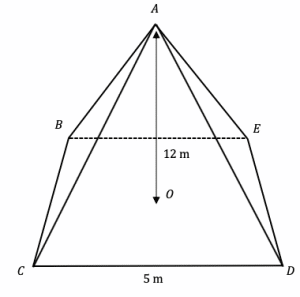 volume of 3d shapes example 2 square based pyramid