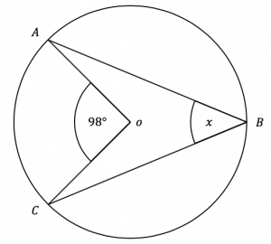 angle at centre circumference question