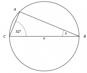 angle in semicircle question