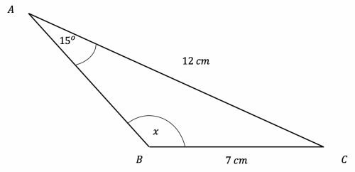 Sine rule to find an Angle 