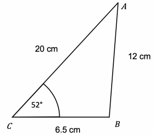 Sine rule to find an Angle