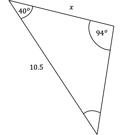 Sine rule to find a length
