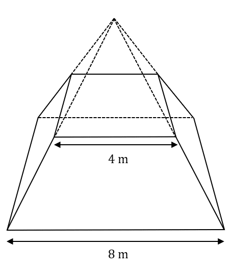 frustums example 2 square based pyramid